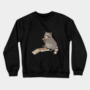 Raccoon eating pizza Crewneck Sweatshirt